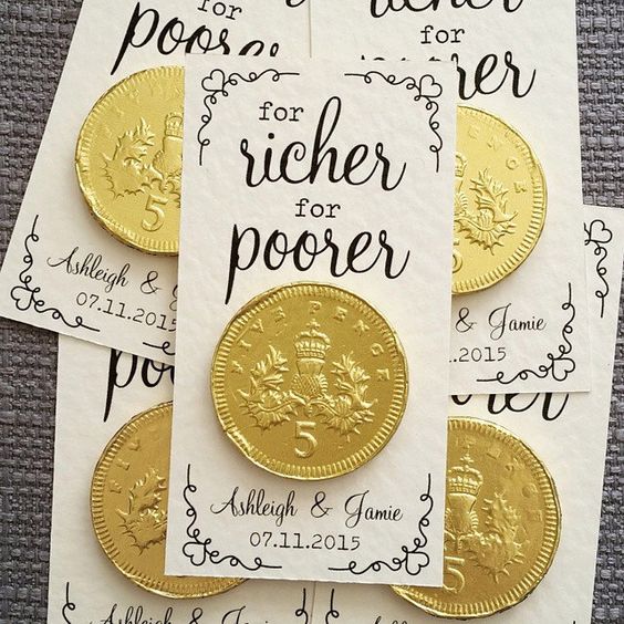 Personalized Chocolate Coin Wedding Favor via Little Indie Studio