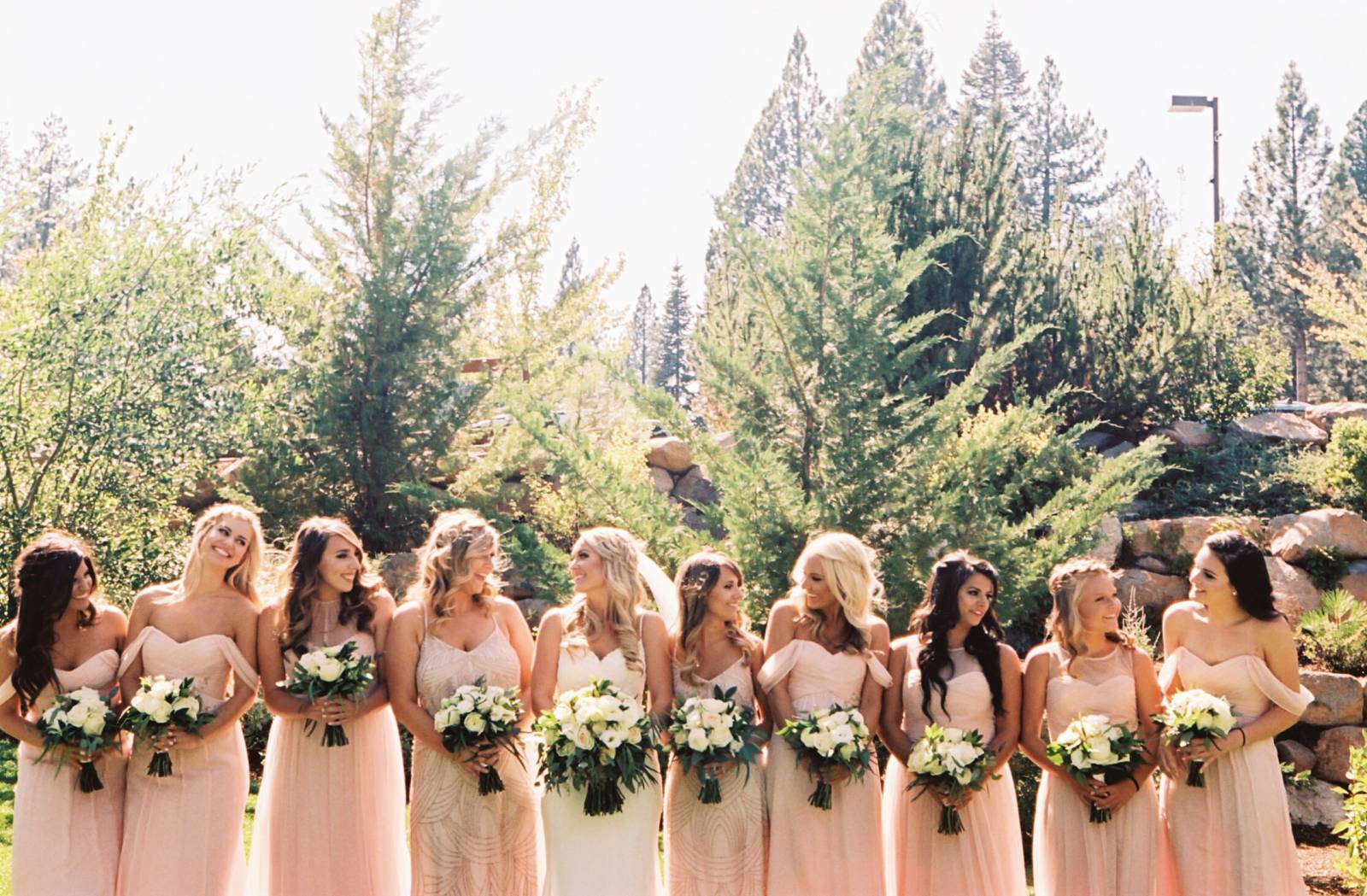 Blush and White Lake Tahoe Wedding