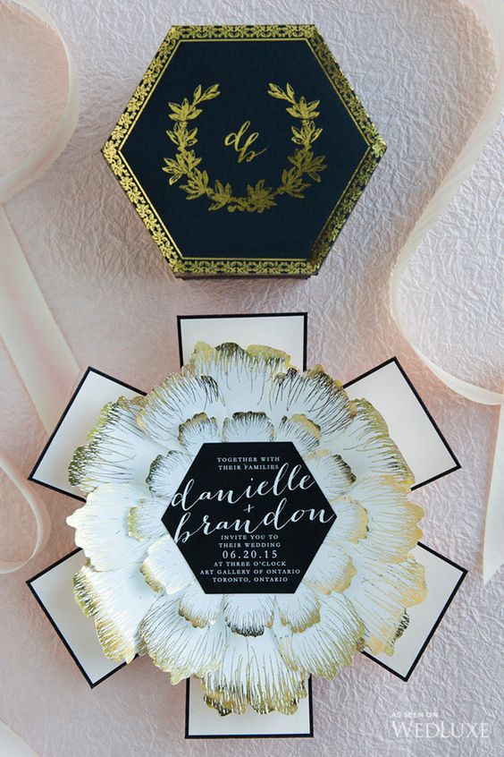 Gold and Back Invitations